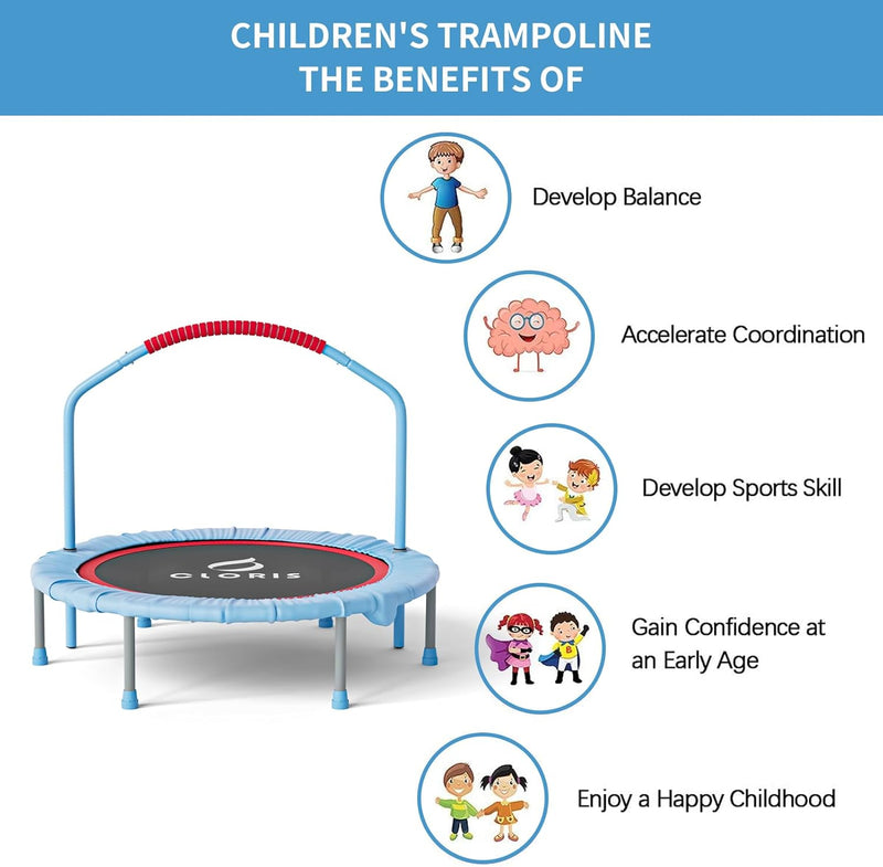 CLORIS 101,6 cm faltbares Fitness-Trampolin – maximale Belastung 180 kg, Mini-Rebounder mit verstell