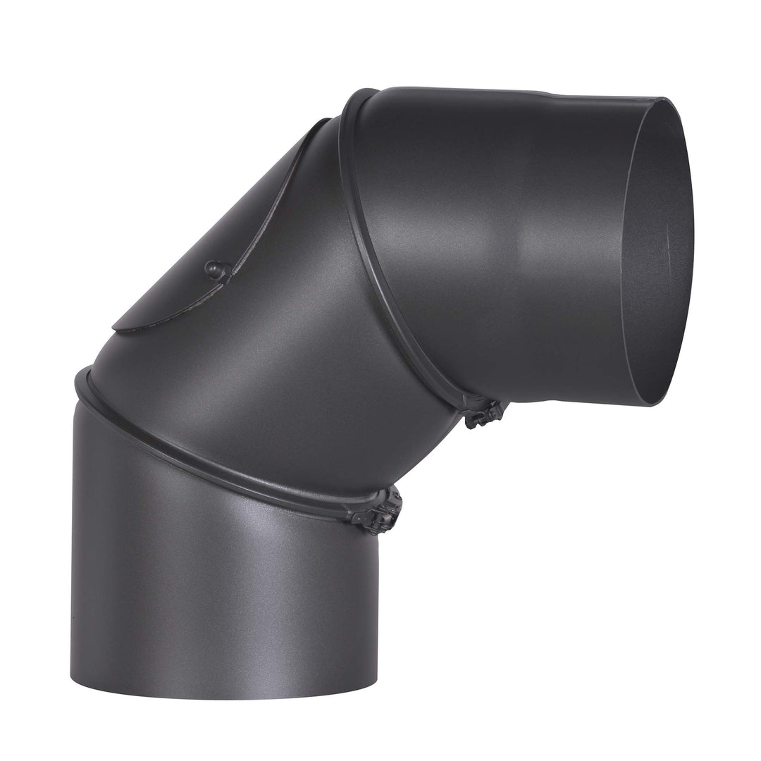 FIREFIX R160/B Ofenrohrbogen aus 2 mm starken Stahl (Rauchrohr) in 160 mm Durchmesser, für Kaminöfen