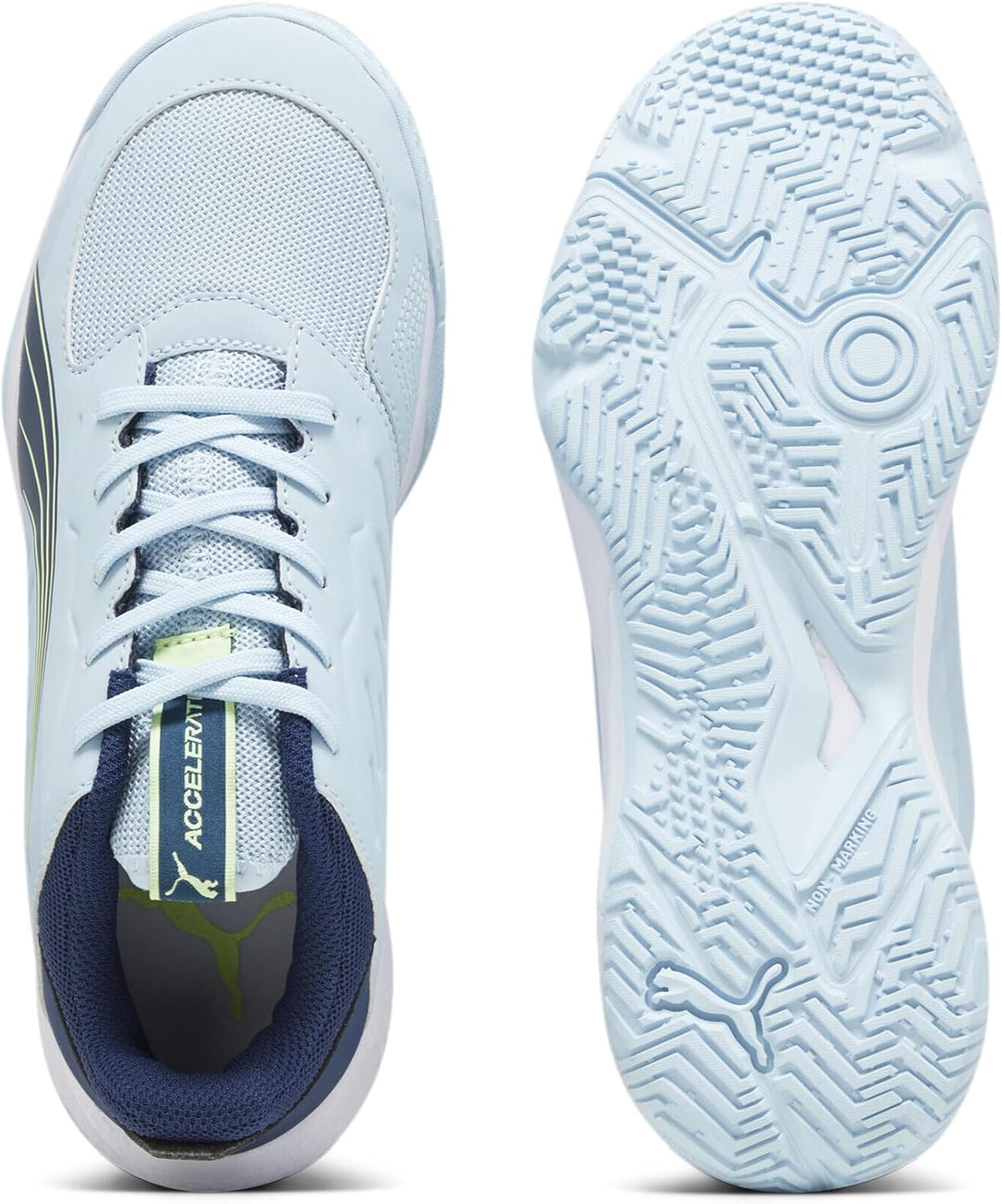 PUMA Unisex Kinder Beschleunigen Sie Jr Handballschuh 37.5 EU Silver Sky Persian Blue White, 37.5 EU
