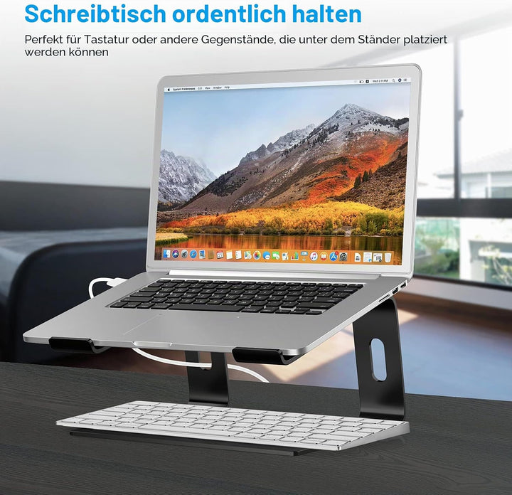 BoYata Laptop Ständer, Ergonomisch Aluminium Notebook Ständer, Tragbarer Belüfteter Laptop Halterung