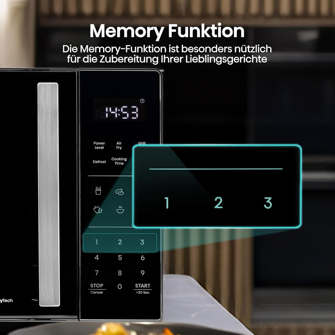 Hisense H23MOBS5HC Mikrowelle /23 L/900W/AirFry/4 in 1 Super Kombination/Memory Funktion/Mehrstufige