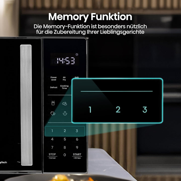 Hisense H23MOBS5HC Mikrowelle /23 L/900W/AirFry/4 in 1 Super Kombination/Memory Funktion/Mehrstufige