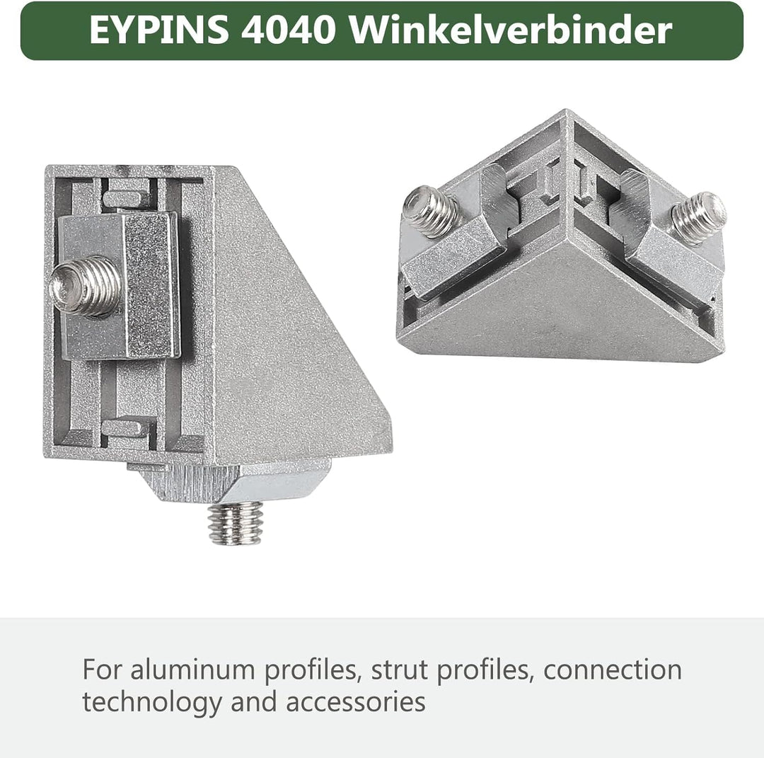 EYPINS 10X ALU Winkelverbinder, Aluprofil 40x40 40x80 Nut 8 Aluminium 90 Grad Winkel Raster Profil A