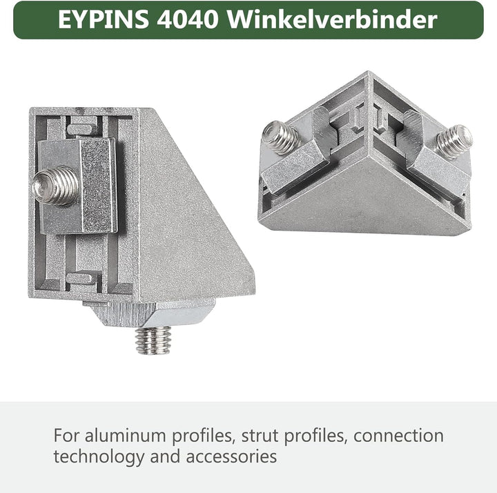 EYPINS 10X ALU Winkelverbinder, Aluprofil 40x40 40x80 Nut 8 Aluminium 90 Grad Winkel Raster Profil A