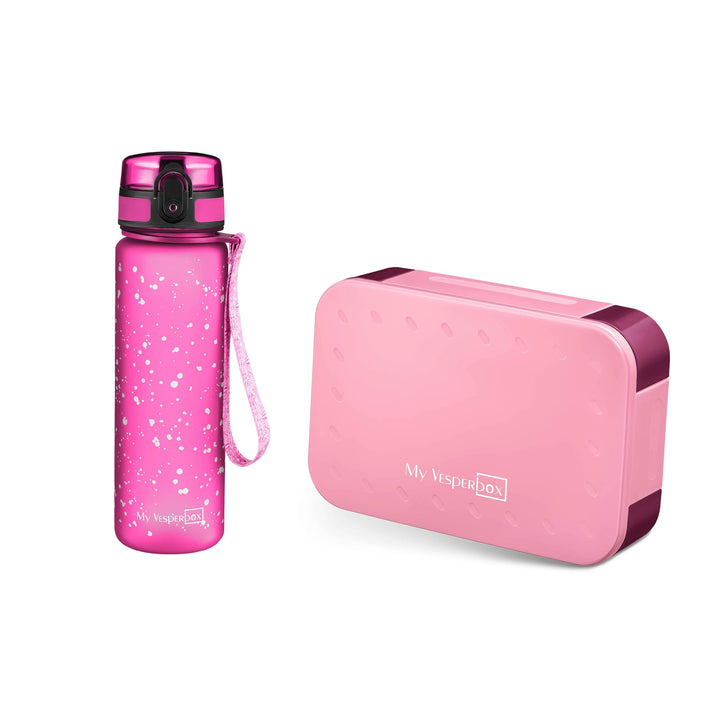 My Vesperbox - Mini Lite Set – Bento Box &amp; Trinkflasche 500ml – Lunchbox mit variablen Fächern – Bro