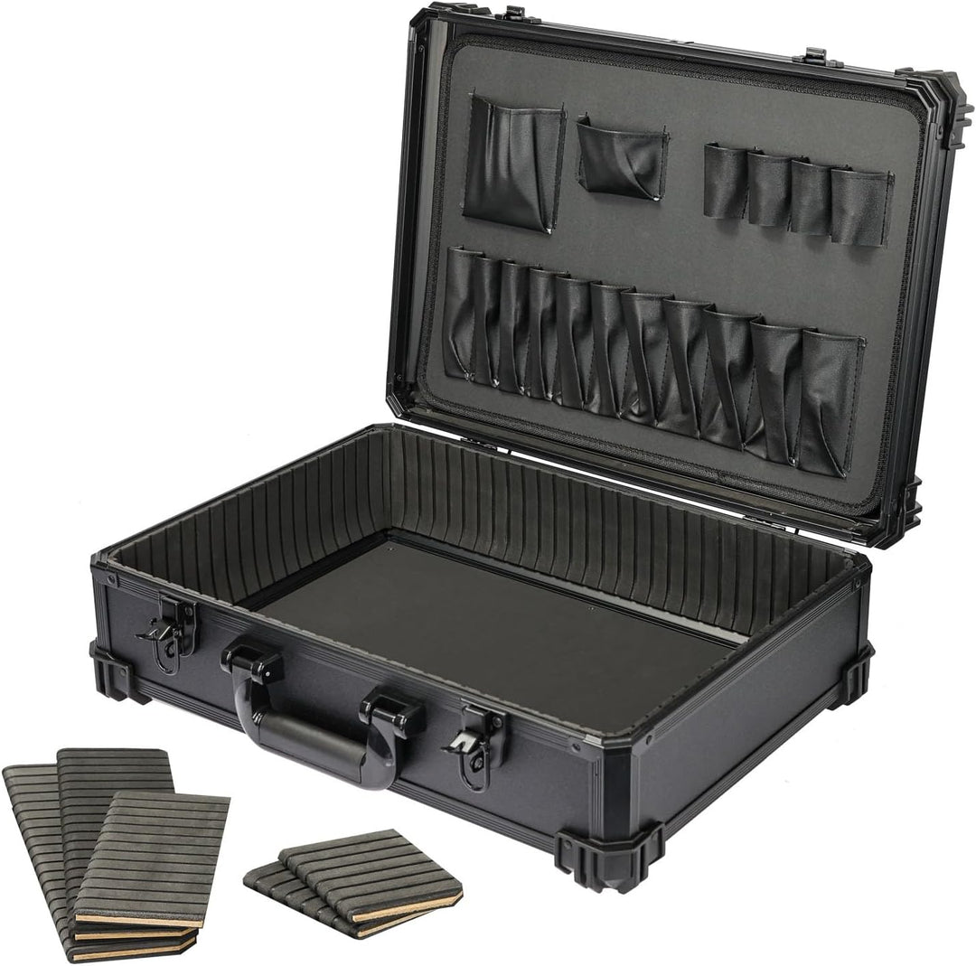 HMF Werkzeugkoffer leer, Werkzeugkasten gross mit individueller Fachaufteilung | 46 x 33 x 15 cm Ohn