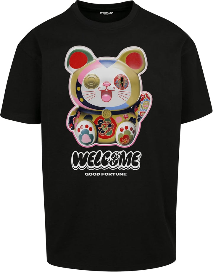 Mister Tee Herren Welcome Cat Heavy Oversize Tee XS Schwarz, XS Schwarz