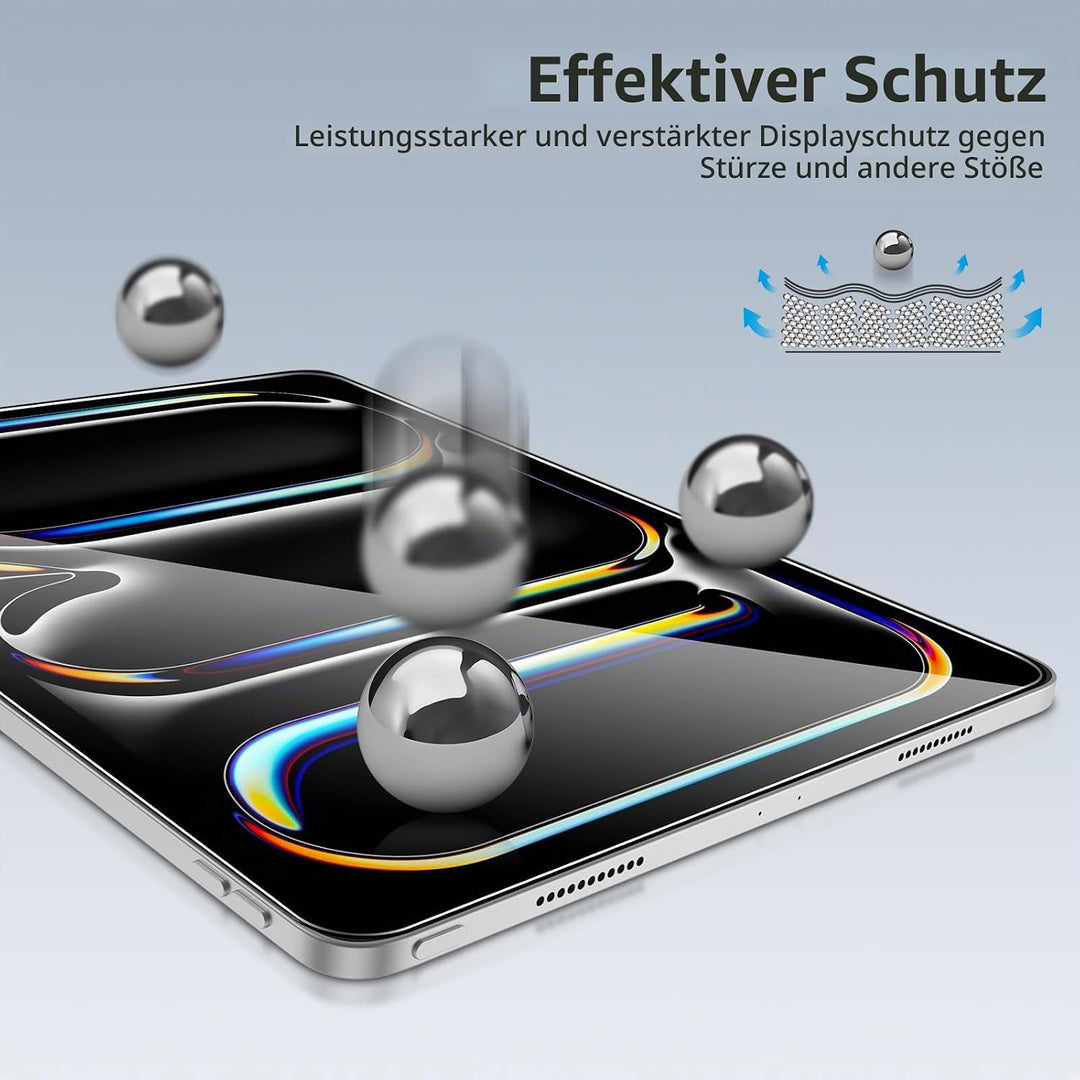 SPARIN Panzer Schutz Glas für iPad Pro 13 Zoll M4 (2024), mit Rahmen-Installationshilfe, 2 Stück Sch