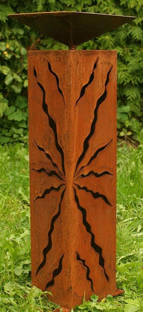 Gartendeko Rostsäule 60 cm mit Muster