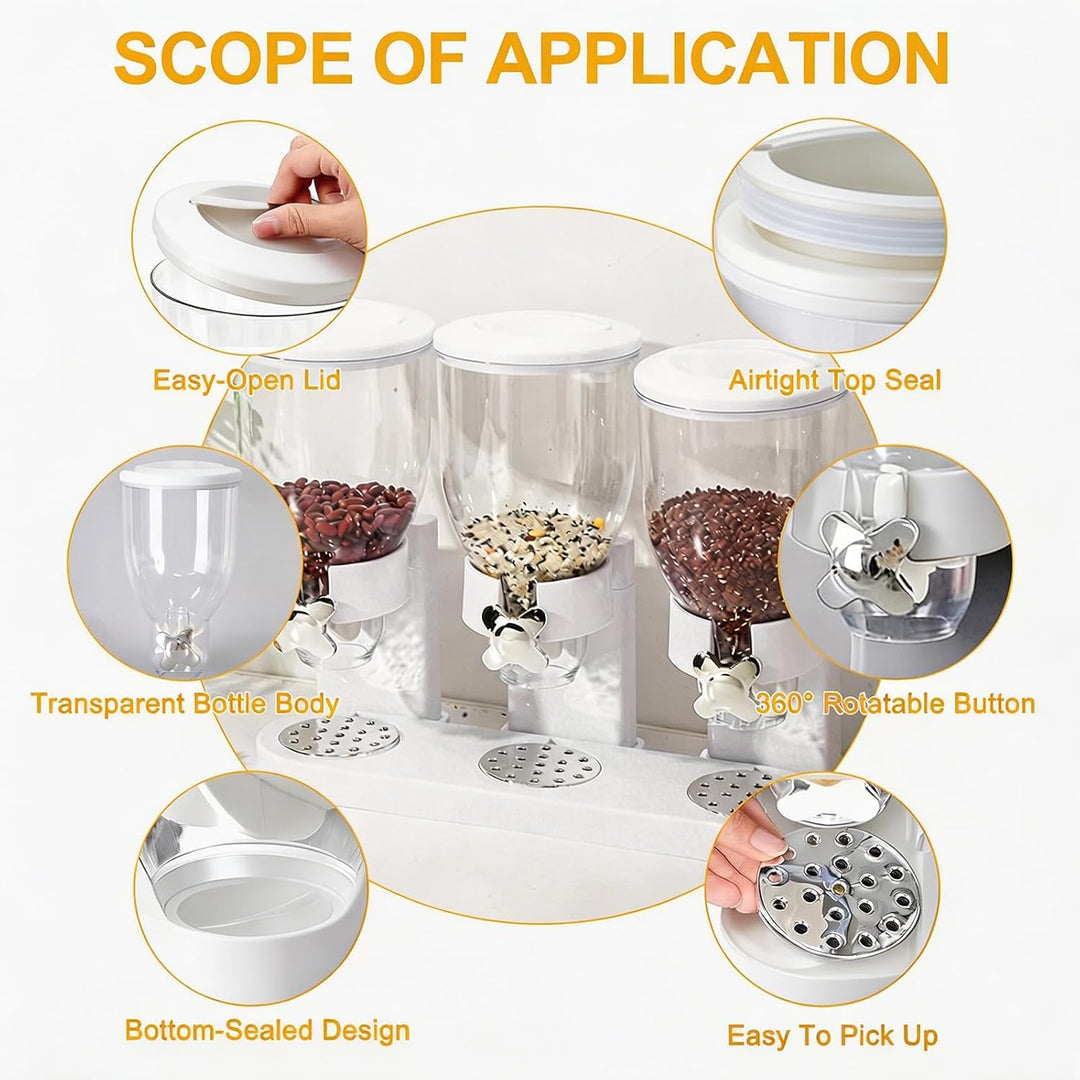 FARYODI Cereal Dispenser Countertop 2L, Lebensmittelspender aus Kunststoff,Cereal Dispenser & Cornfl