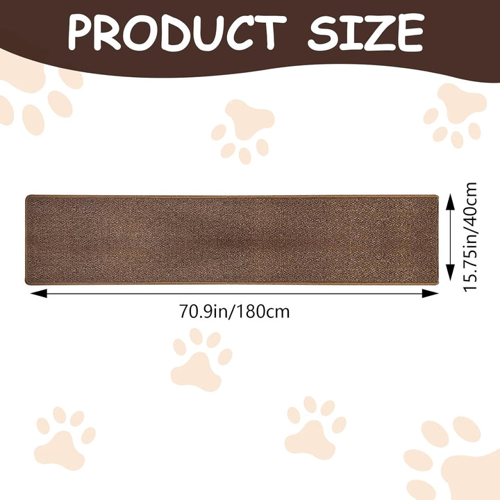 Rainmae Kratzmatte für Katzen, 180,1 x 39,9 cm, verdickt, extra gross, Wandmontage, Sisal-Kratzmatte