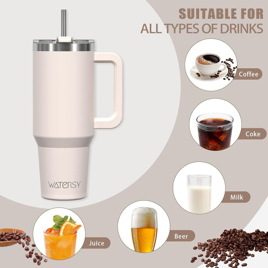 WATERSY 40oz Kaffeebecher to Go Thermobecher Doppelwandiger Edelstahl Vakuum Auslaufsicher Trinkbech