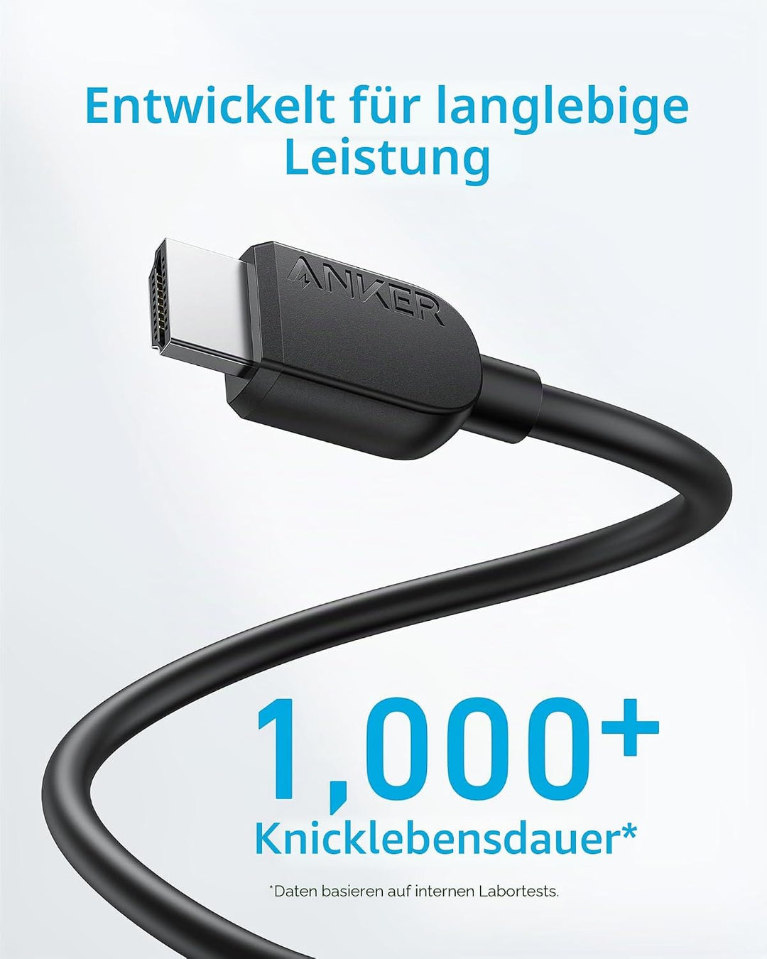 Anker HDMI 2.1 Kabel 48Gbit/s 8K@60Hz robust [3m] 3m Schwarz, 3m Schwarz