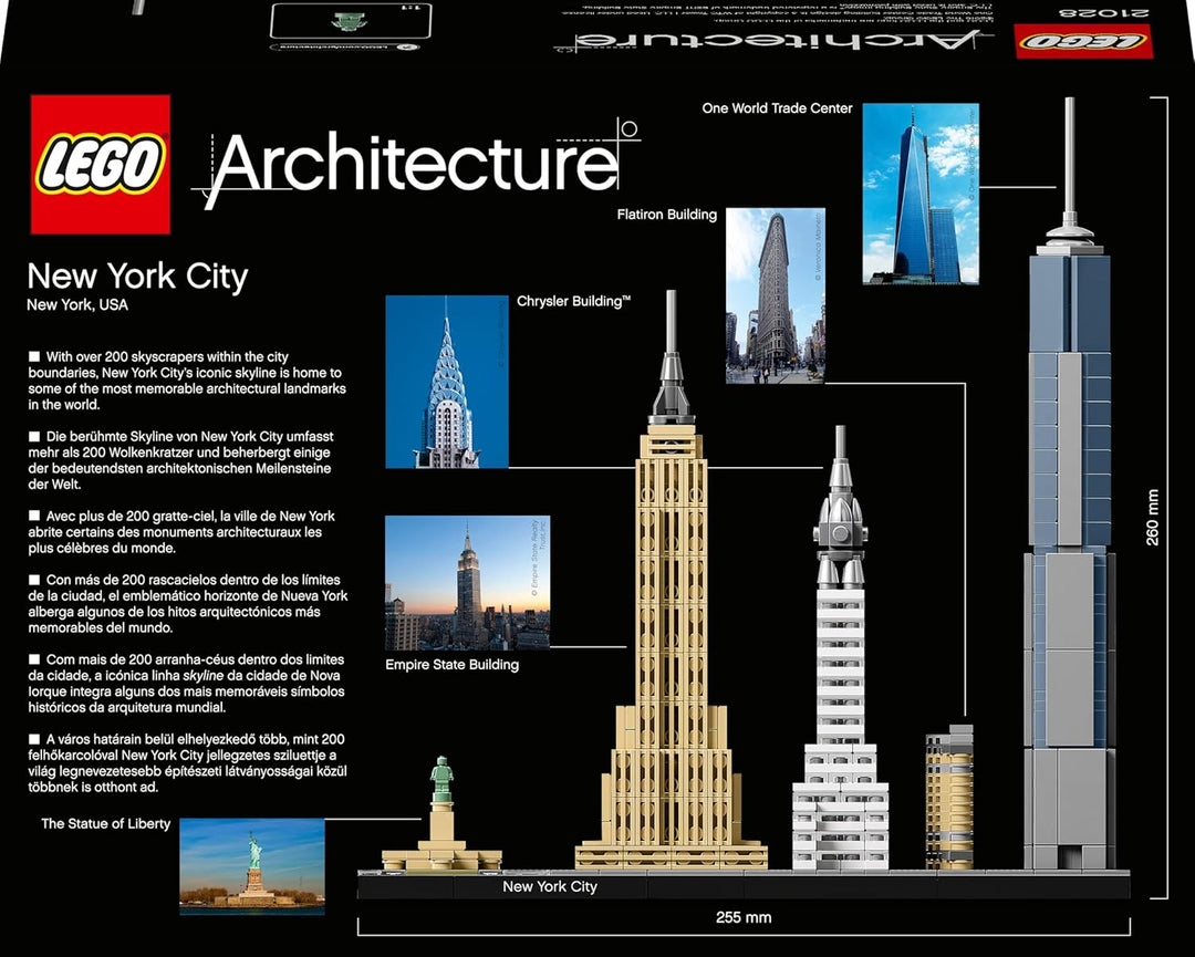 LEGO Architecture New York City Set, Skyline-Modellbausatz mit World Trade Center und Freiheitsstatu