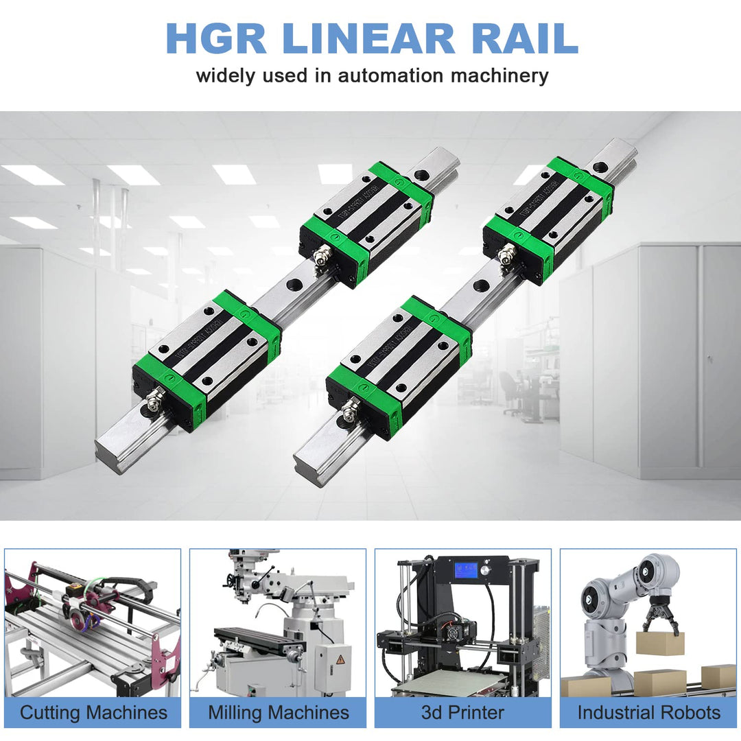 CNCMANS HGR20 Linearführung Linearschiene 2Stück HGR20-1500mm Führungsschiene mit 4Stück Hohe Präzis