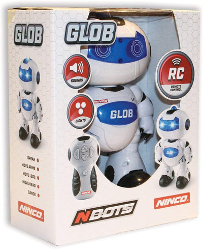 Ninco - Nbots Robot Glob. Mit Licht und Sound, weiss und blau (NT10039)