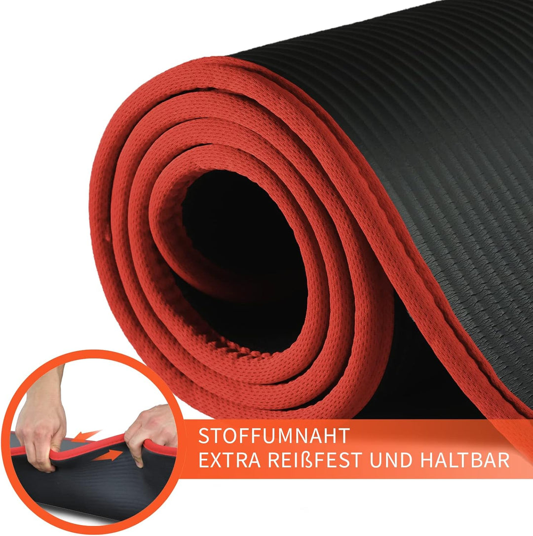 DH FitLife Trainingsmatte Fitnessmatte, Sportmatte 183 * 61 * 1 cm, Gymnastikmatte extra reissfest,