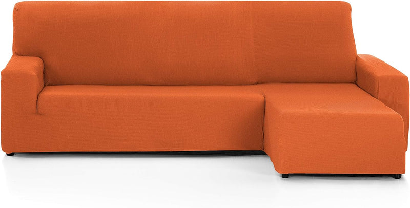 Martina Home - Sofabezug für Chaise Longue, Modell Túnez, Stoff, Orange, kurzes Eckteil rechts kurze