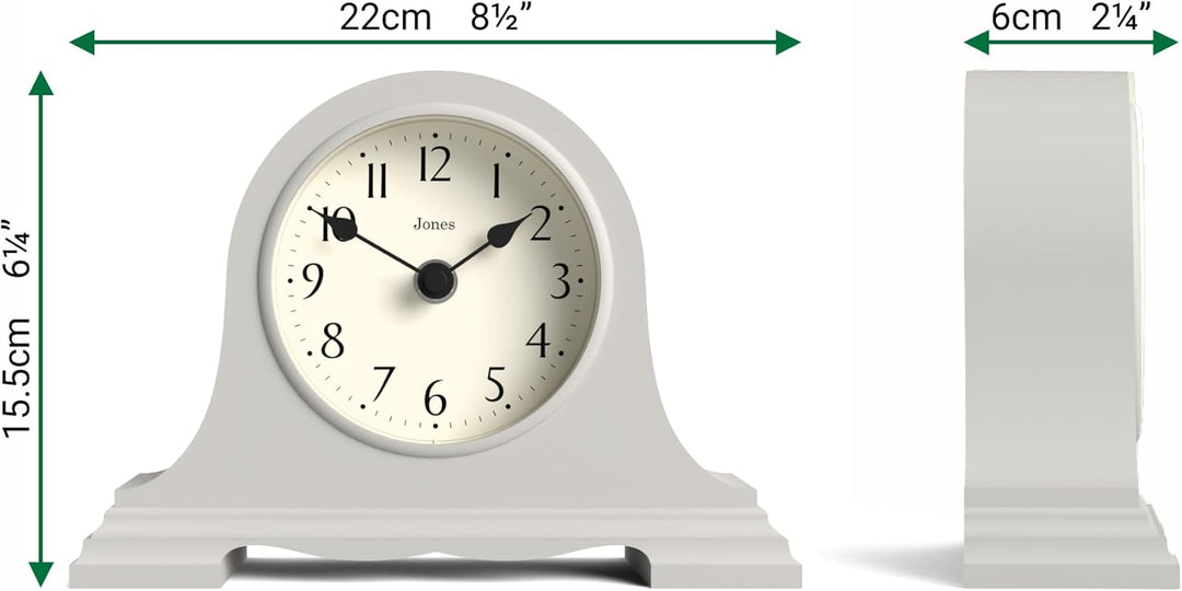 JONES CLOCKS® Speakeasy Kaminsimsuhr - Traditionelles/Klassisches Design - Schlafzimmeruhr - Wohnzim