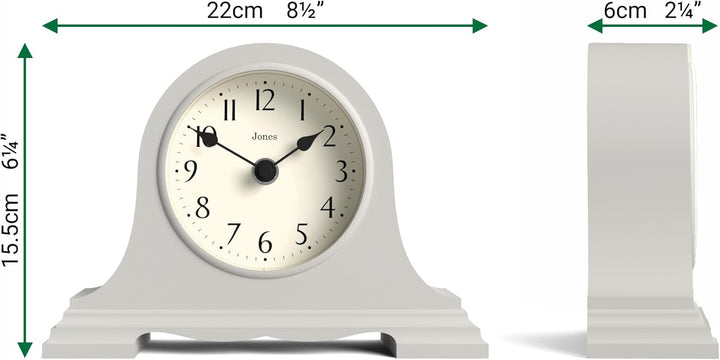 JONES CLOCKS® Speakeasy Kaminsimsuhr - Traditionelles/Klassisches Design - Schlafzimmeruhr - Wohnzim
