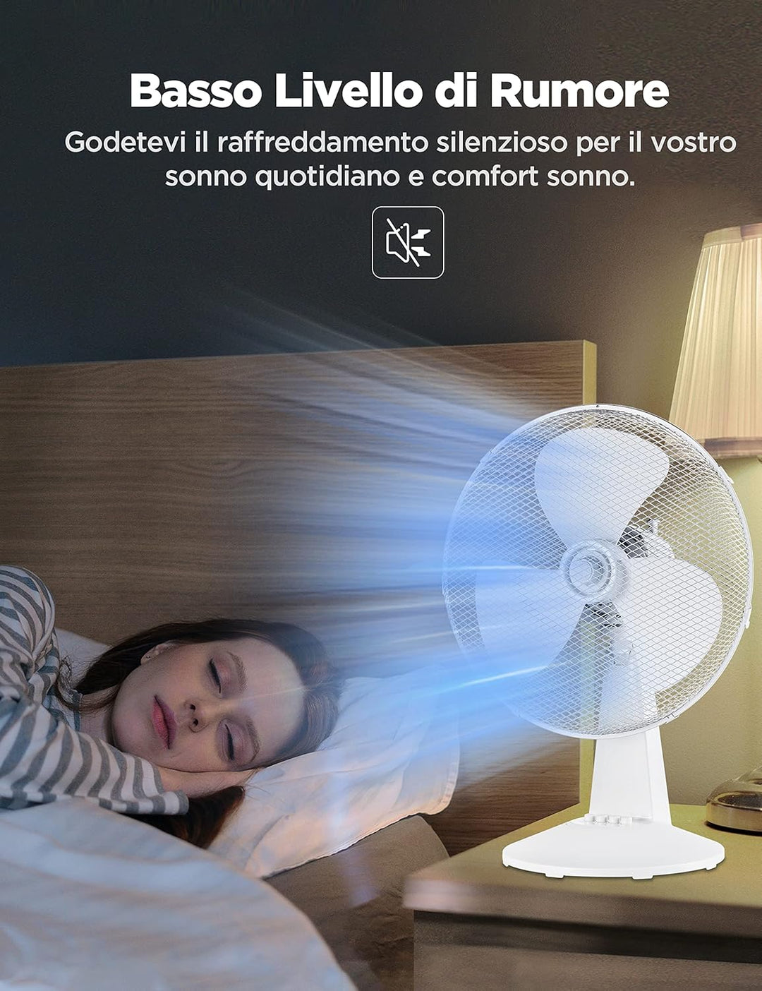 Midea FT40-21M Tischventilator, 40 W, Durchmesser 40 cm, leiser Ventilator mit 3 Flügeln, 3 Geschwin