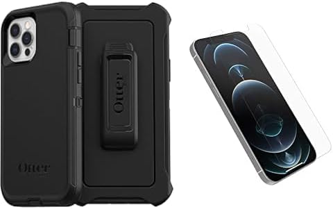 OtterBox Defender - robuste, sturzsichere und 3-lagige Schutzhülle für Apple iPhone 12/12 Pro, schwa