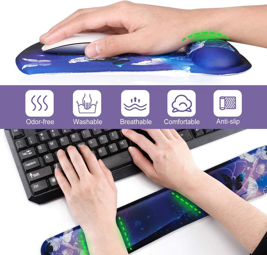 Ergonomisches Mauspad Tastatur Handgelenkauflage, ToLuLu Mausmatte, rutschfeste Mousepad Tastatur Ha