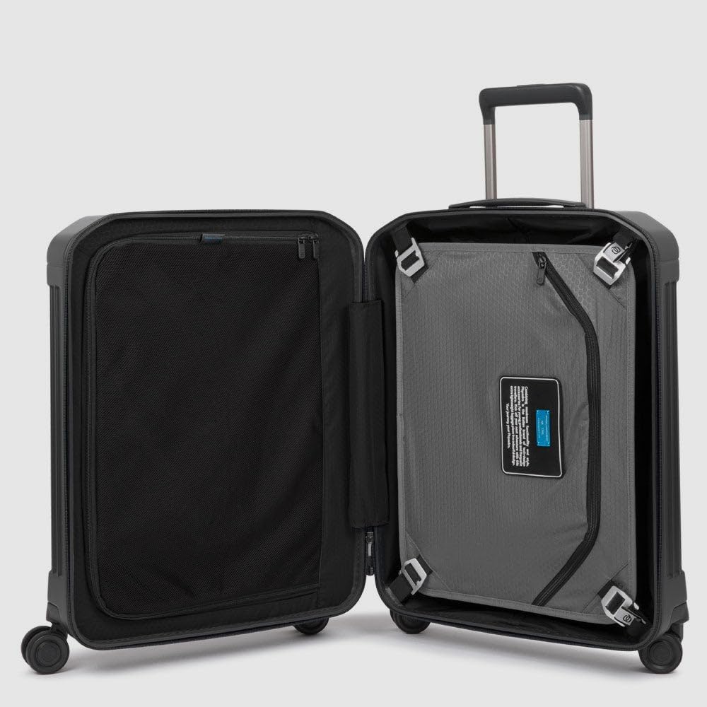 Piquadro PQ-Light - Ultra Slim 4-Rollen-Kabinentrolley 55 cm Schwarz, Schwarz, Schwarz, Schwarz