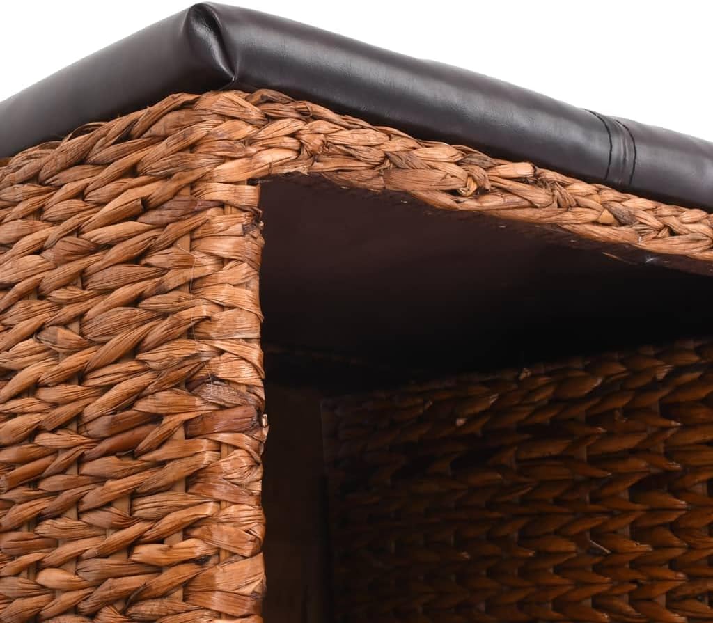 homiuse Sitzbank 71x40x42 cm mit 2 Körben und Gepolsterter Sitz Sitzhocker Hocker Bank Aufbewahrungs