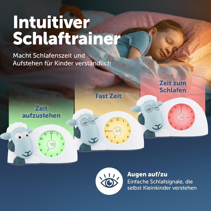 ZAZU Sam The Lamb Uhr – Schlafcoach Uhr und Nachtlicht für Kinder | Bringt Ihrem Kind mit visuellen