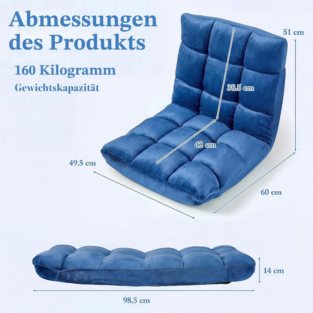 RELAX4LIFE Bodenstuhl Klappbar, Bodensessel mit Verstellbarer Rückenlehne &amp; Liegefunktion, Relaxsess