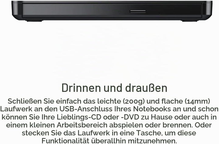 Dell Slim DW316 - Laufwerk - DVD+-RW (+-R DL) DVD-RAM - 8x8x5x - USB2.0 - extern - für Inspiron 14 5