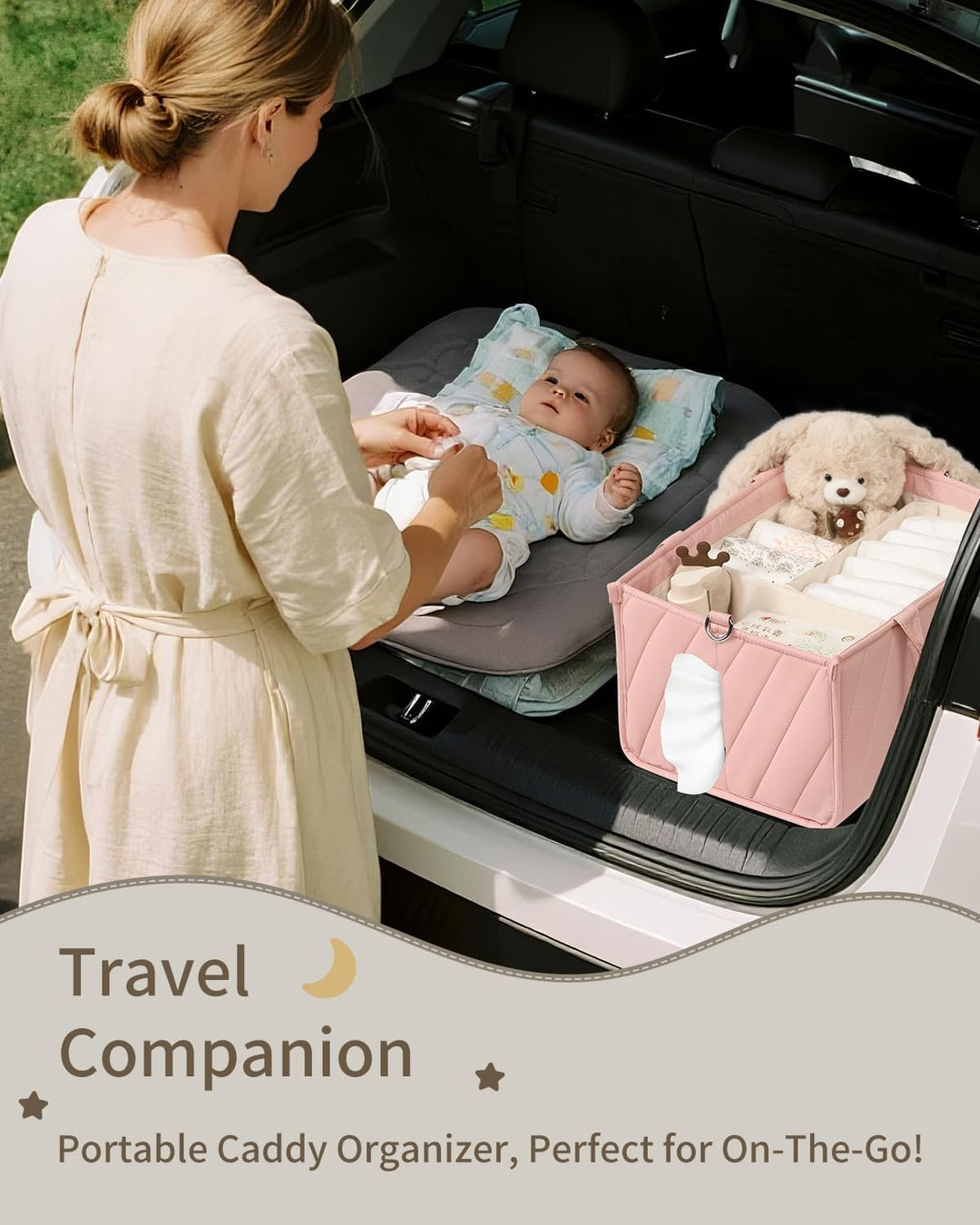 Baby-Wickeltasche, multifunktional, Kinderzimmer-Aufbewahrung, Wickeltasche, Reise- und Auto-Organiz
