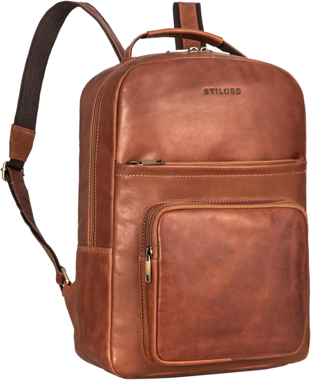 STILORD 'Glover' Business Lederrucksack für 15,6 Zoll Laptop Rucksack für Damen und Herren DIN A4 Of