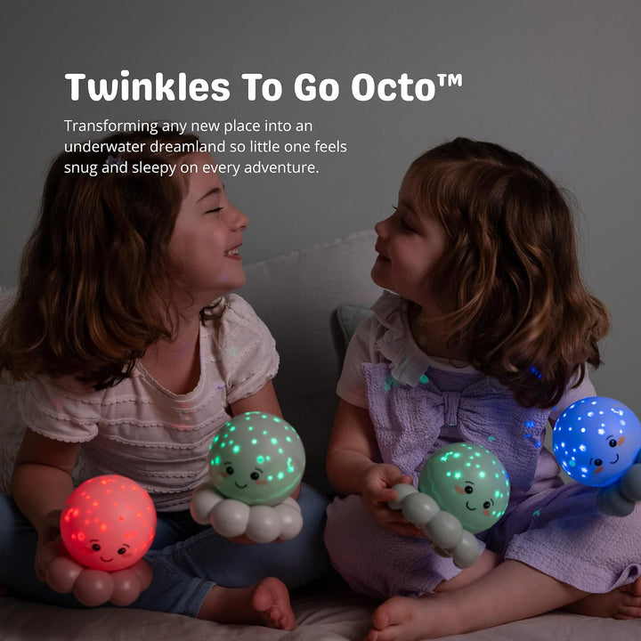 Cloud b Twinkles To Go Octo Pastell Blau – Tragbarer Stern- &amp; Fisch-Nachtlichtprojektor für Kinder –