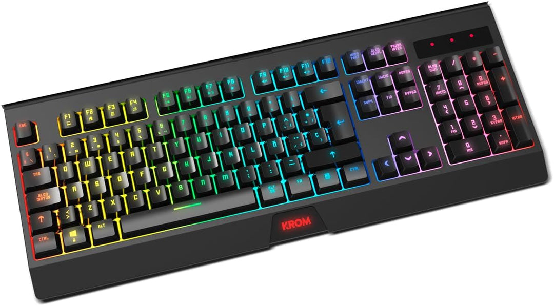 KROM Kabala – Kabelloses Gaming-Set mit Membrantastatur RGB Rainbow, 6 Anti-Ghosting-Tasten, optisch