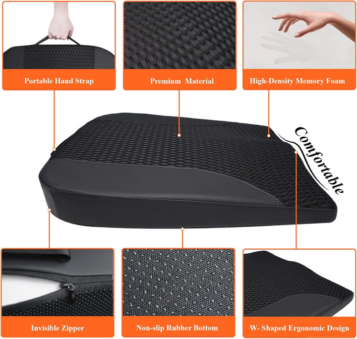 kingphenix Autositzkissen aus Memory Foam – Erhöht die Sitzhöhe, lindert Rückenschmerzen – Ideal für
