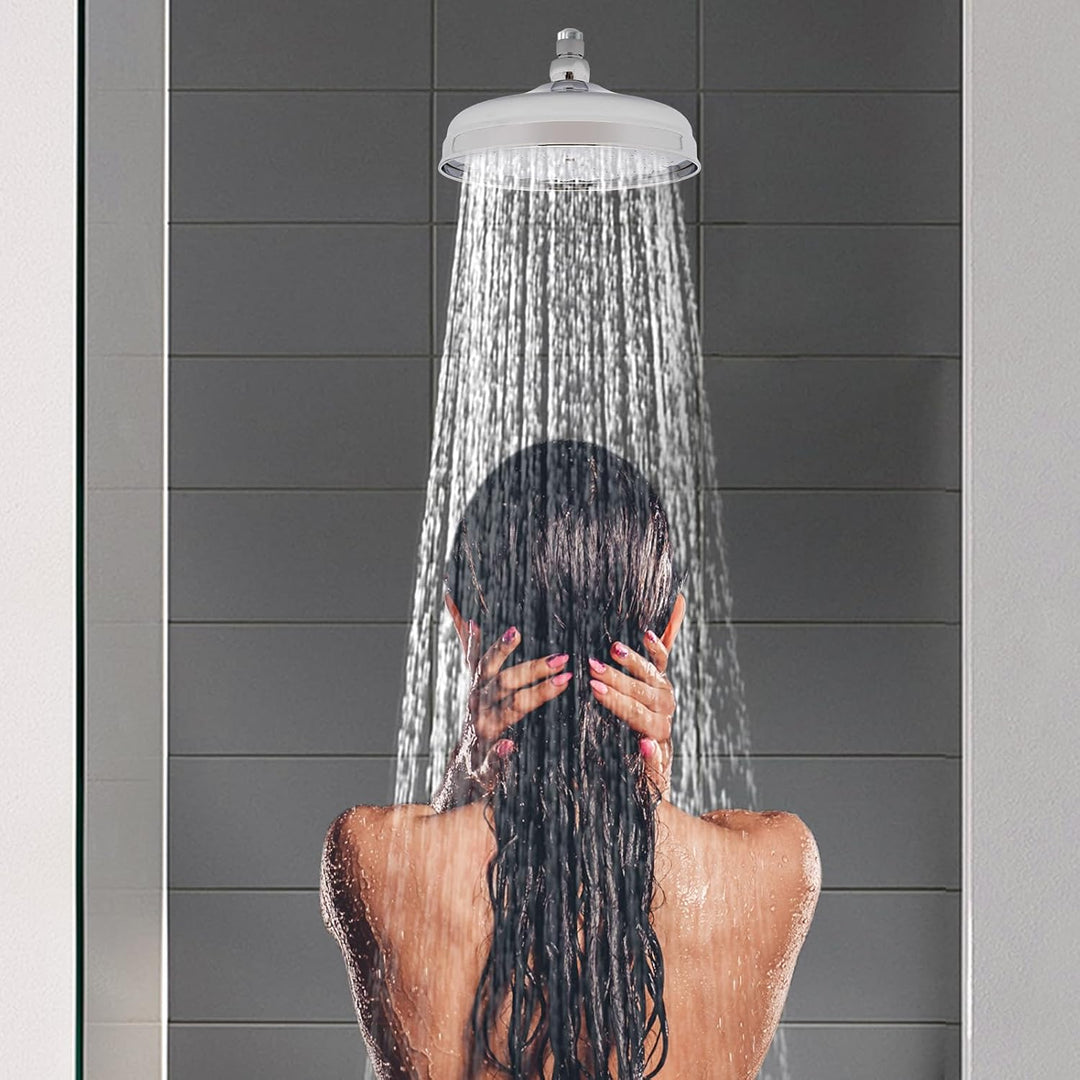 Duschkopf Edelstahl 304Gebürstet Duschbrause Wassersparend, 8-Zoll-Duschkopf Regen antiker Regen-Dus