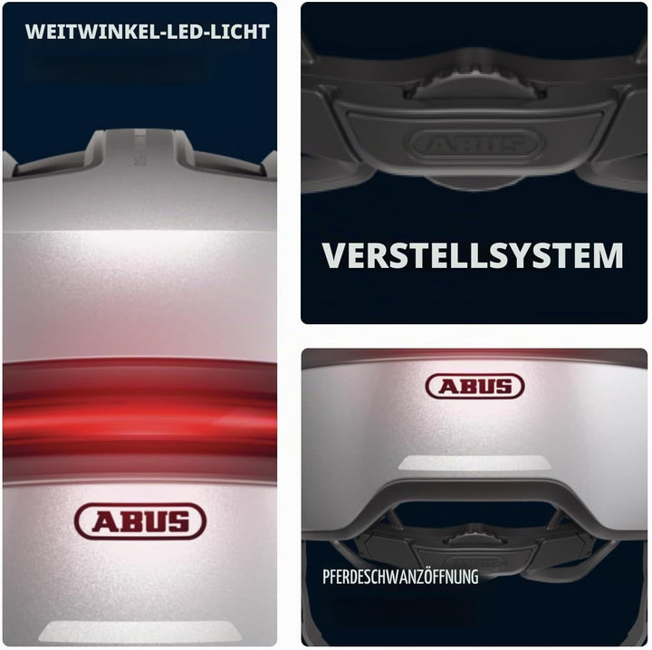 ABUS Urban Helm HUD-Y - mit magnetischem, aufladbarem LED-Rücklicht &amp; Magnetverschluss - cooler Fahr