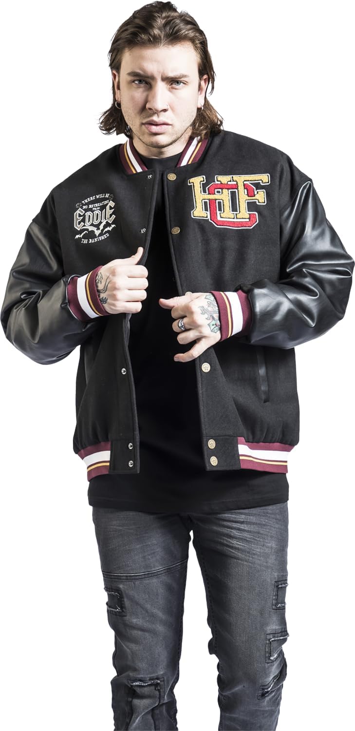 Stranger Things Hellfire Club Männer Collegejacke schwarz Fan-Merch, TV-Serien M Schwarz, M Schwarz