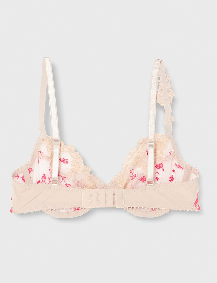 Passionata WHITE NIGHTS, Sehr Bedeckender Bügel-BH, Damen Unterwäsche 100E Dune/Pink Fluo, 100E Dune