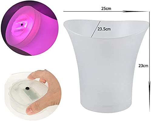 Smad 5 Stück Sektkübel, beleuchtet, LED-Eiskübel, mehrfarbig, für Champagner, Bier, Wein, Getränke,