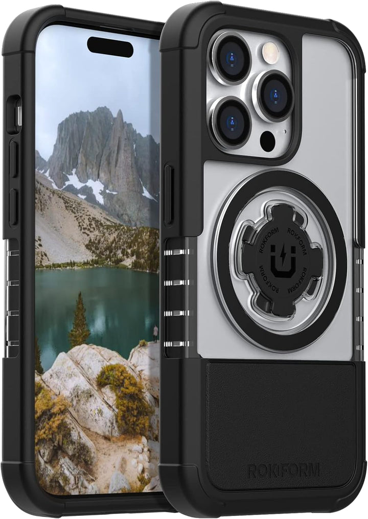 Rokform - iPhone 14 Pro Hülle, Crystal Series, magnetisch + MagSafe kompatibel, klare Apple Hülle, i