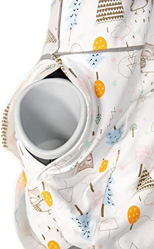 Niko Easy-Wash Children's Car Seat Cover & Liner – 100% Baumwoll-Jersey – Eulencreme/Mehrfarbig – pa
