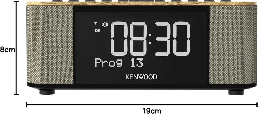 Kenwood CR-ST40DAB-M - Stereo Radiowecker mit 3 Weckzeiten, DAB+, UKW, Bluetooth, USB, Ladefunktion,
