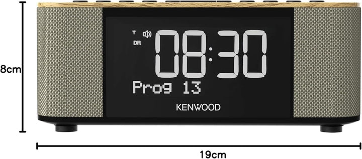 Kenwood CR-ST40DAB-M - Stereo Radiowecker mit 3 Weckzeiten, DAB+, UKW, Bluetooth, USB, Ladefunktion,