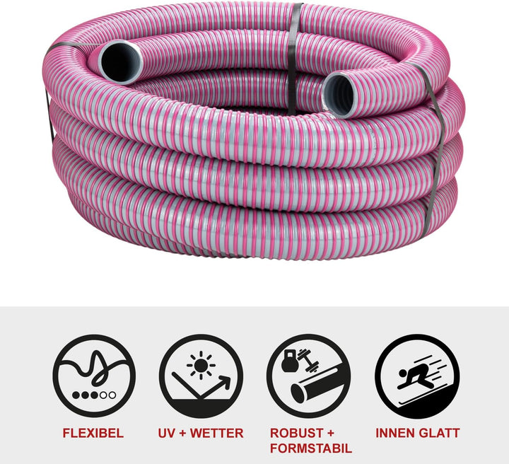 FLEXTUBE SE Ø 51mm (2 Zoll) |Meterware - PVC Spiralschlauch als Saugschlauch und Druckschlauch, dick