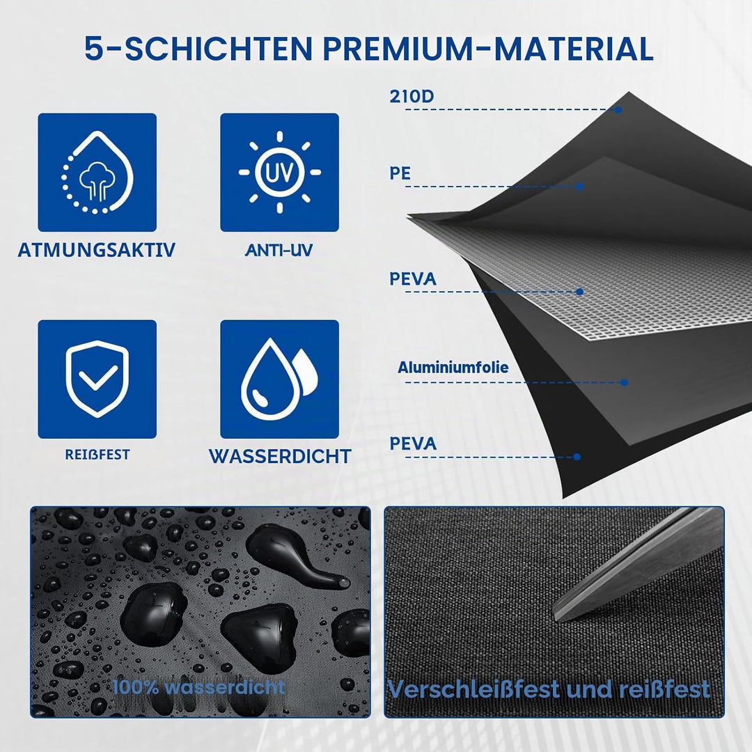 wasserdichte Autoabdeckung für VW Beetle 1960-2023, 210D Allwetter-Vollständige Autoabdeckung mit Re