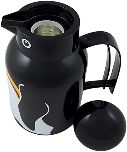 Helios Thermo-Bird Pinguin Kunststoff-Isolierkanne, schwarz, 1 Liter, Schwarz