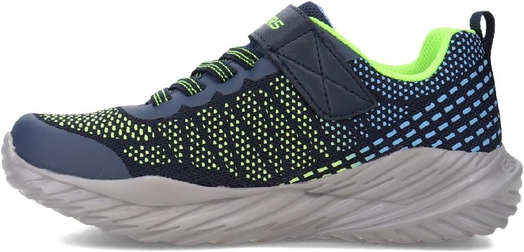 Skechers Jungen Nitro Sprint Karvo Sneaker 27 EU Navy Textile Lime Blue Trim, 27 EU Navy Textile Lim